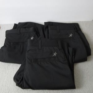 3X Aramark FlexFit Shorts Mens 31R Black Polyester Zipper Pocket Uniform Work